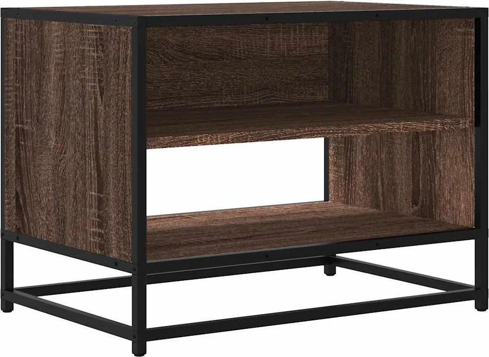 vidaXL Comodă TV, stejar maro, 61x40x46 cm lemn prelucrat și metal