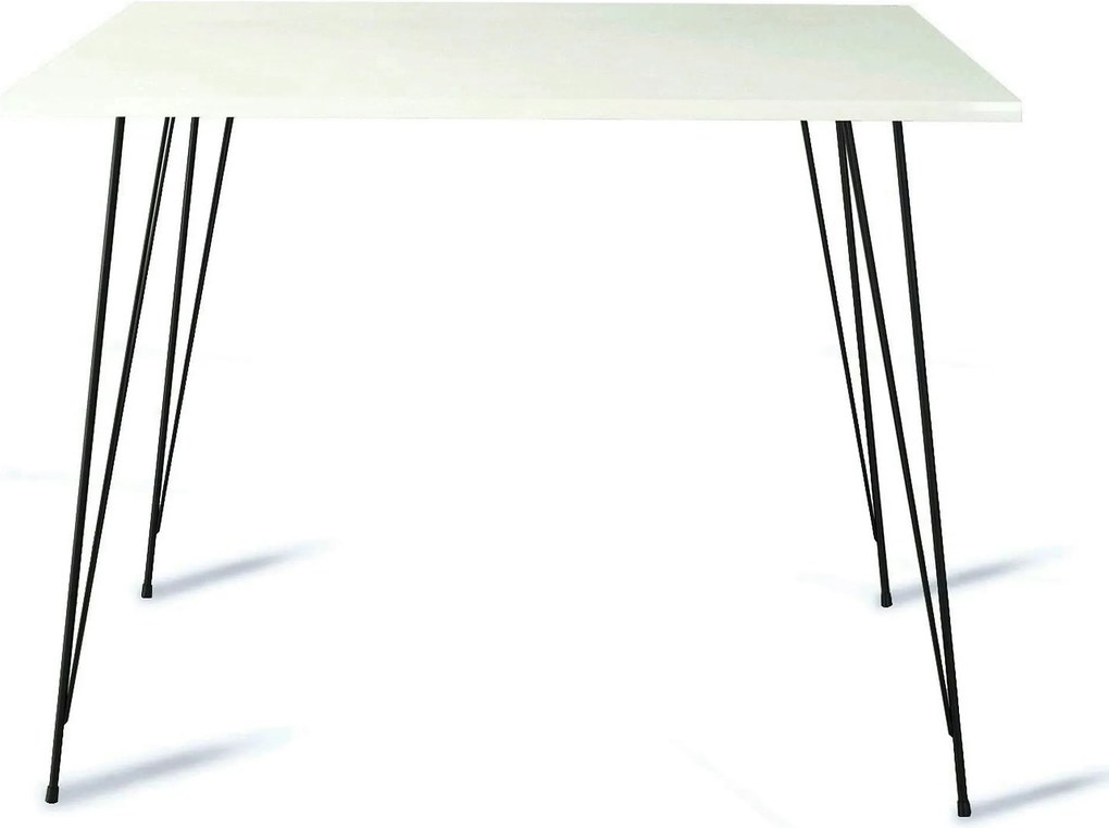 Masa 801CMY2936, alb/negru, PAL melaminat/metal, 90x90x75 cm