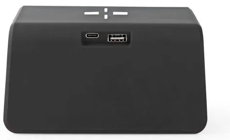 Nedis WCACQ30BK - Ceas cu alarmă, ecran LCD și încărcător wireless 15W/5V negru