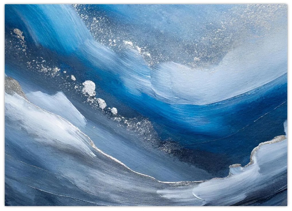 Tablou pe sticlă - Abstractizarea oceanului (70x50 cm)