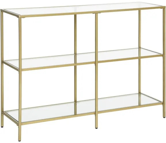 Masa Consola Cu 3 Polite, Auriu, 100 X 30 Cm
