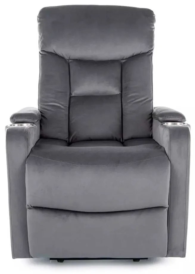 Scaun reclinabil Berville Velvet, gri