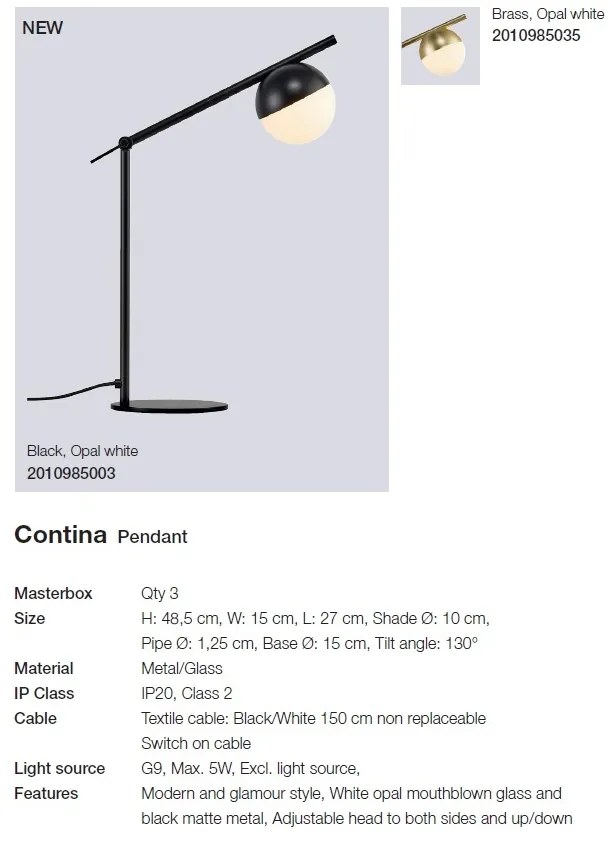 Veioza design minimalist stil nordic Contina 2010985003 NL