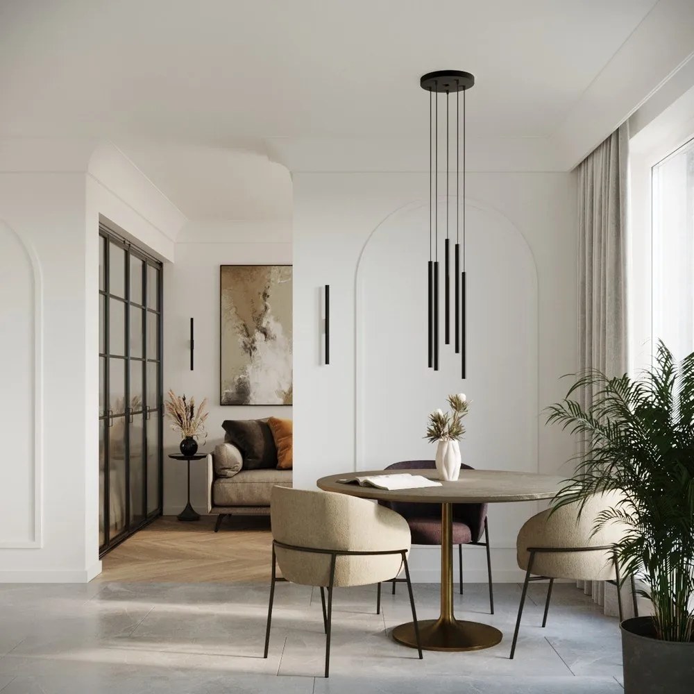 Lustră neagră din metal ø 25 cm Fideus – Sollux