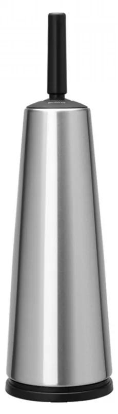 Perie de toaletă Brabantia Classic Matt Steel cu mâner negru 107870