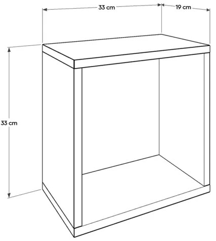 Raft de perete 33x33 cm alb