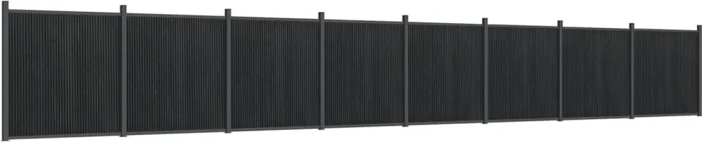 vidaXL Panou pentru gard, gri, 1391x186 cm, WPC