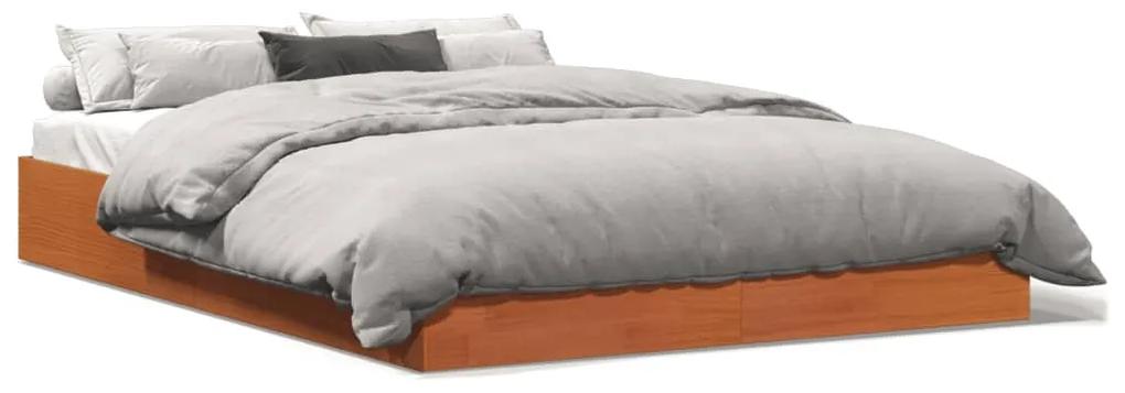 844824 vidaXL Cadru de pat, maro ceruit, 120x190 cm, lemn masiv de pin
