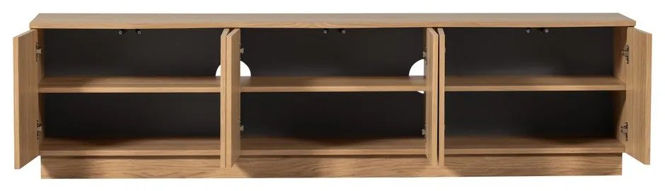 Comodă TV în culoare naturală din lemn de stejar 200x52x45 cm Zuma – WOOOD