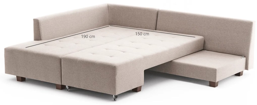 Coltar Extensibil Petra Crem, Stanga, 282 x 85 x 206 cm