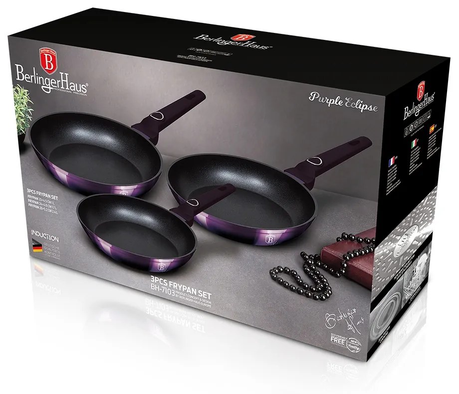 Set de tigai din 3 piese Berlinger Haus BH 7103 Purple Eclipse Collection