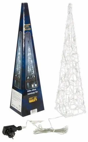 Instalație pirămidă de Crăciun, 60 cm - alb cald