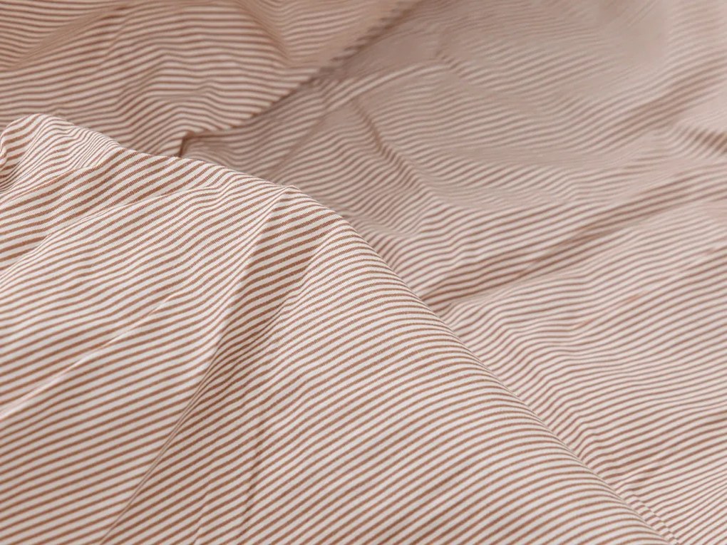 Cearsaf de pat din bumbac cu elastic Culoare maro, LINE 90 x 200 cm