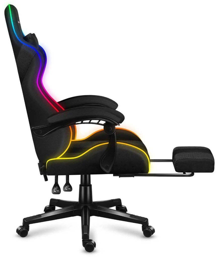 Fotoliu gaming Fusion 4.7 (negru + multicolor) (cu iluminat LED). 1087479