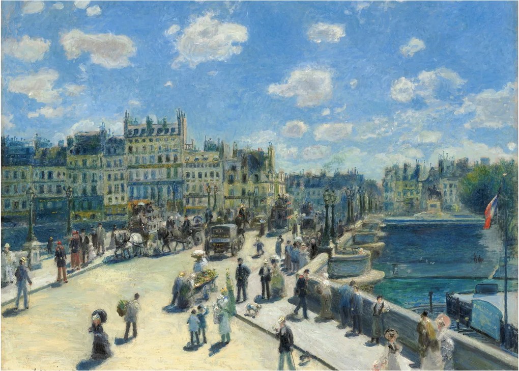 Tablou pe sticlă - Auguste Renoir, Pont Neuf, Paris, reproducere (70x50 cm)