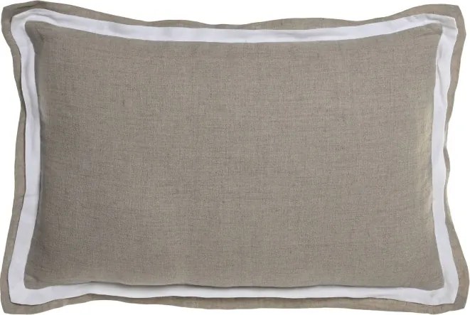Pernă decorativă din in natural, 60 x 40 cm, 500 g, bej natural, husă cu fermoar, „Linen Cushion"