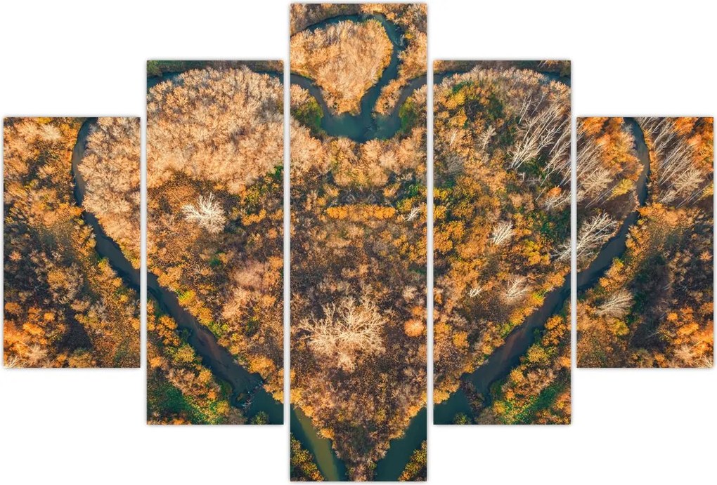 Tablou - Râu în formă de inimă (150x105 cm)