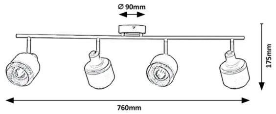 Spot Rabalux 4xE14/40W/230V
