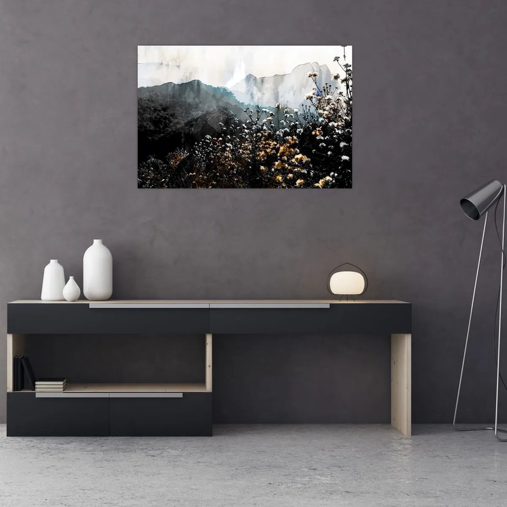 Tablou - Ilustrație de flori sălbatice (90x60 cm)