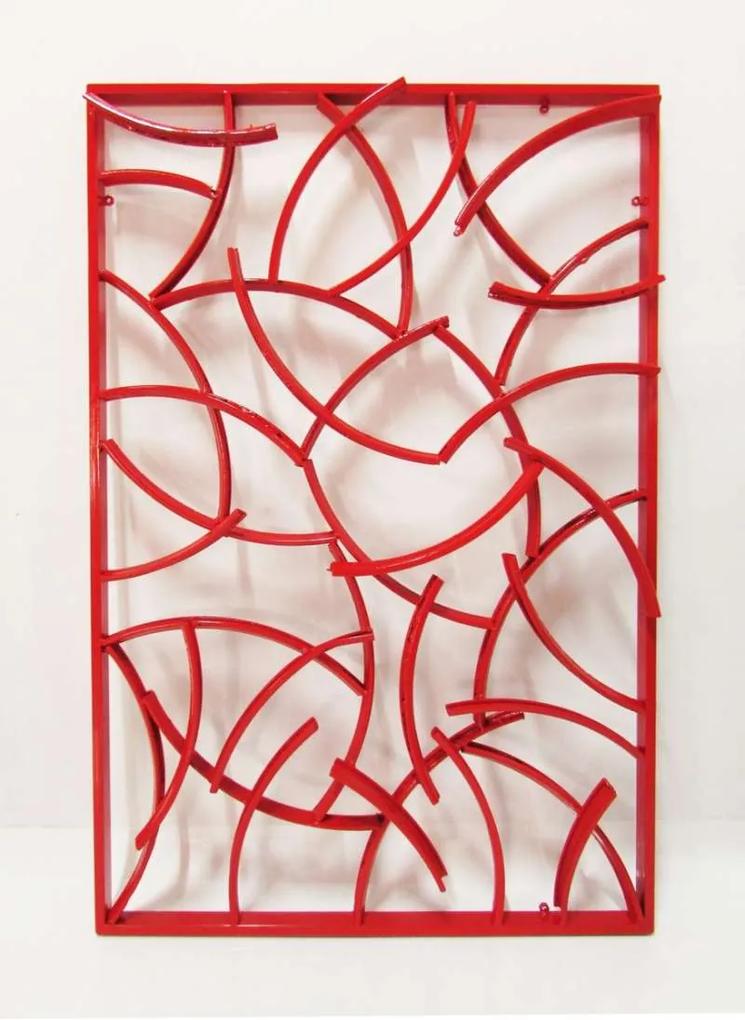 Decorațiune de perete Remo, 120x11x80 cm, metal, rosu