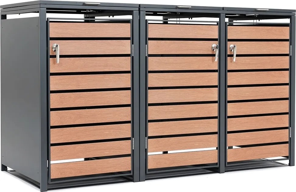 Carcasă pentru 3 coșuri de gunoi 120l sau 240l Bremen CoverTech