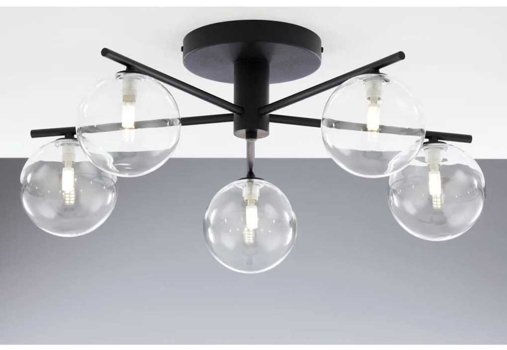 Lustră aplicată Jupiter 2046 PRATO 5xG9/10W/230V negru/transparent