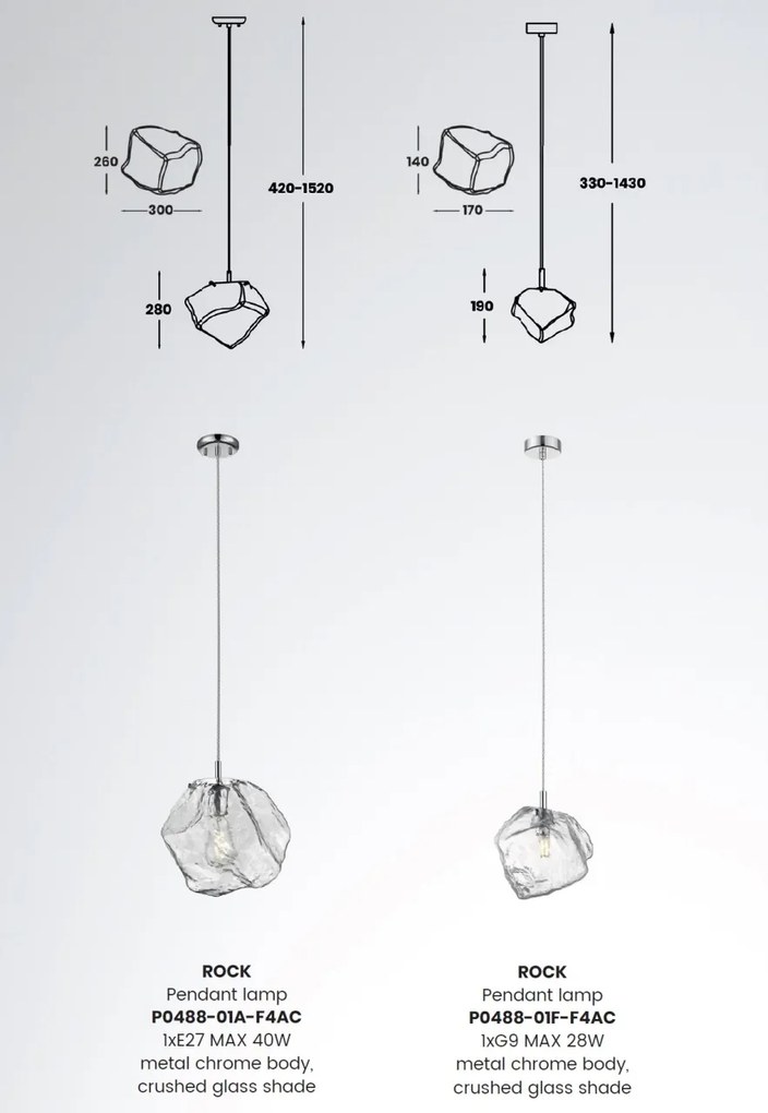 Pendul modern design decorativ original ROCK I crom