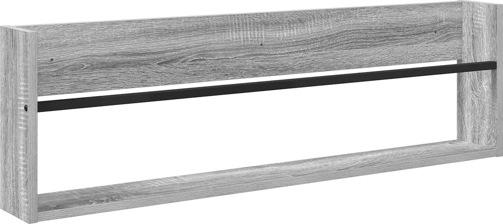 vidaXL Raft pentru reviste Gri Sonoma 100 x 12 x 30 cm Lemn compozit