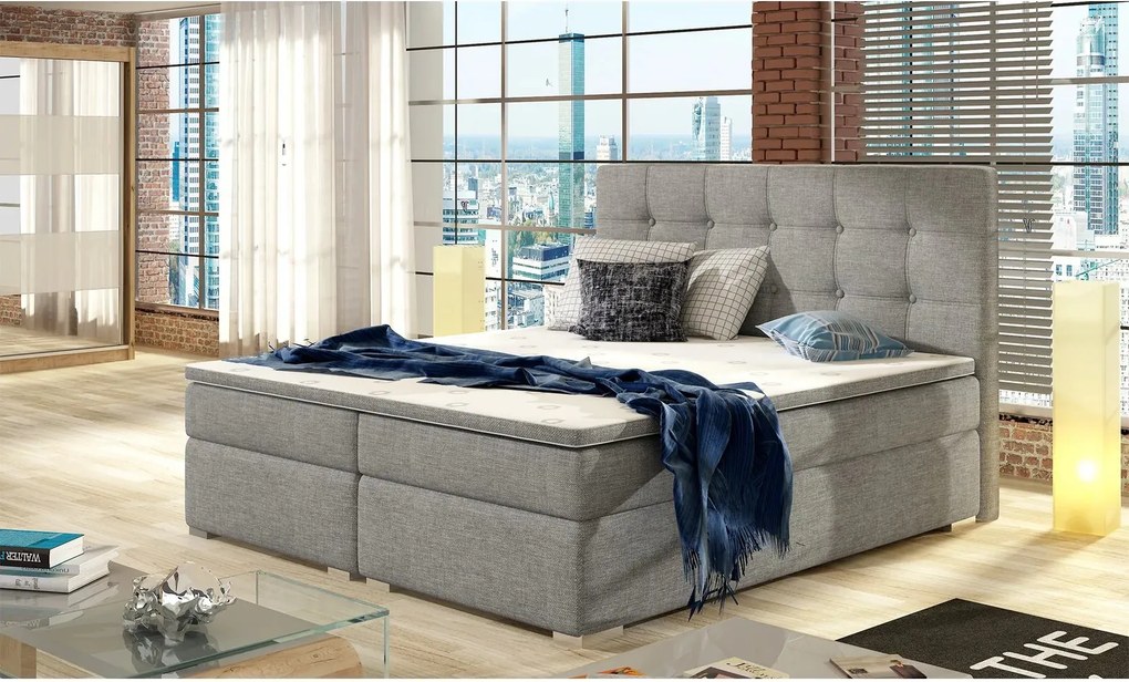 Pat lemn masiv boxspring Inez - Sawana 21, 180x200