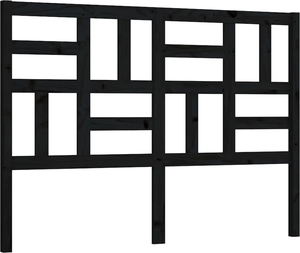vidaXL Tăblie de pat, negru, 126x4x104 cm, lemn masiv de pin
