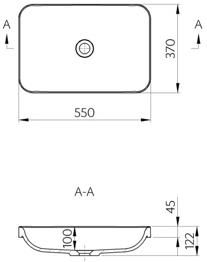 Sapho - Lavoar încastrat ASOFFI 55x37 cm marmură/alb