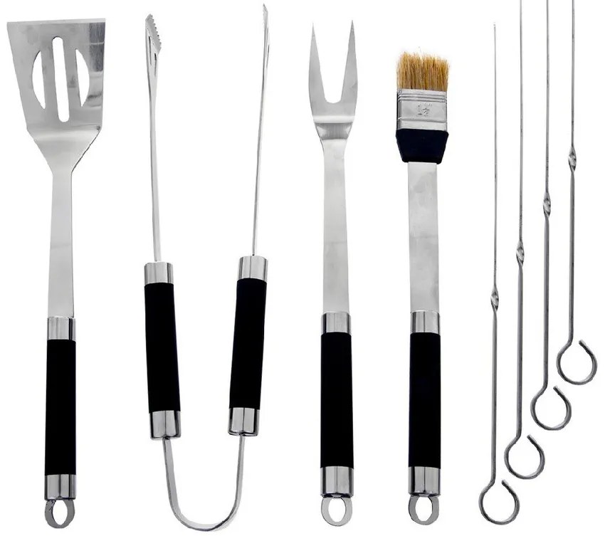 Set 8 unelte pentru grătar din inox cu servietă (husă) Orion Grill