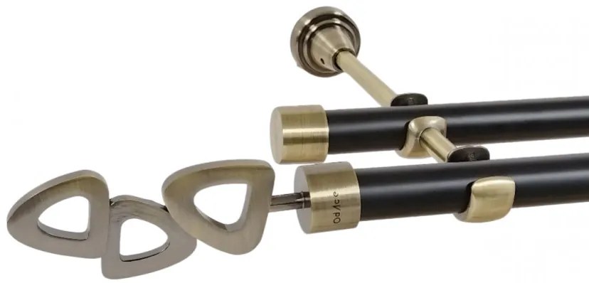 Galerie dubla fara inele duo LILLET 19/19 mm negru aur antic (Alege marime: 320 cm)