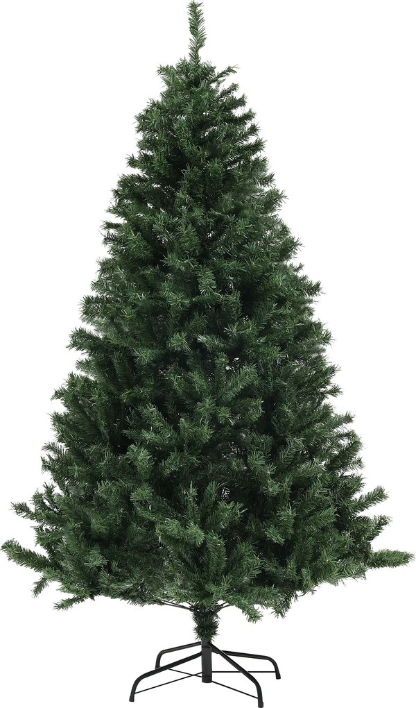HOMCOM Brad de Crăciun, Brad de Crăciun Artificial cu 1000 Crengi din Oțel și Plastic, Ø110 x180 cm, Verde | Aosom Romania