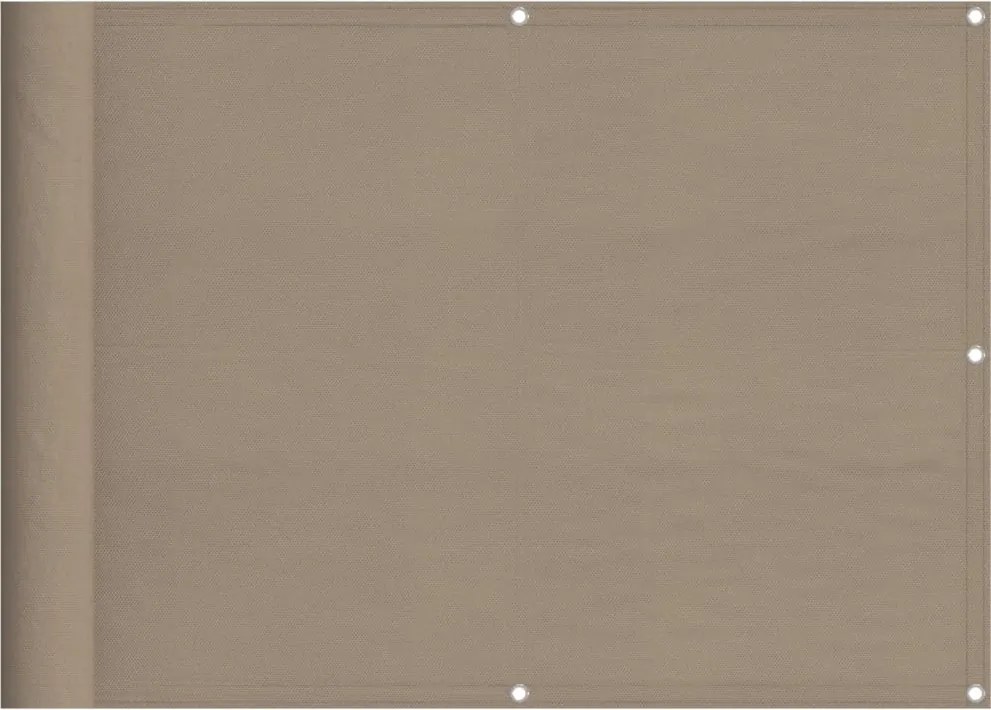 vidaXL Paravan de balcon, gri taupe, 75x800 cm, 100% poliester oxford