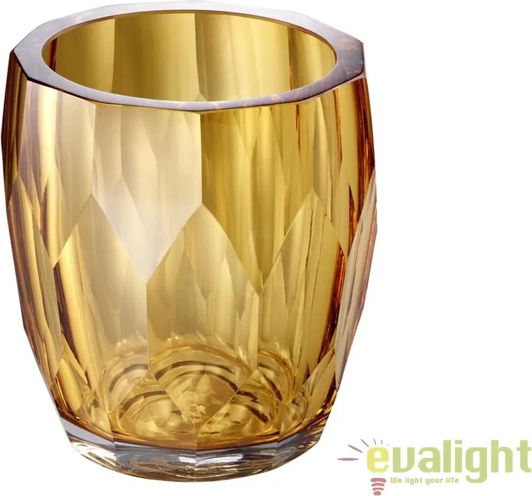 Vas decorativ din sticla design elegant Marquis galben 112580 HZ