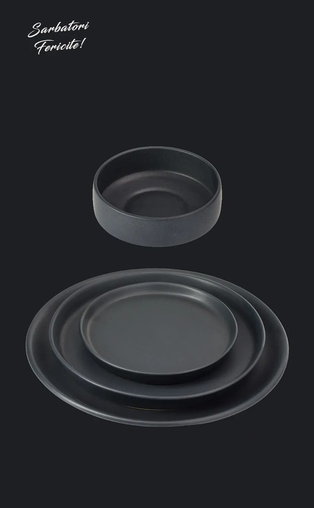 Set Cadou 24 Farfurii Vulcano Evenimente (6 Platouri 30cm, 6 Farfurii 25cm, 6 Farfurii 20cm, 6 boluri 400ml) LA COMANDA 25 de seturi