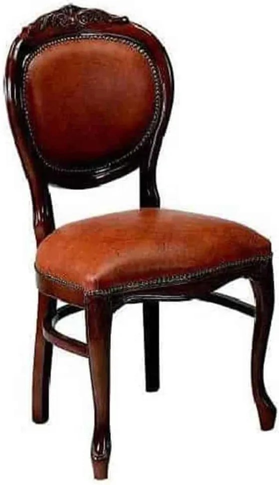 Scaun lemn masiv clasic Windsor cu Spătar Tapițat, 48 × 55 × 99 cm - Nuc