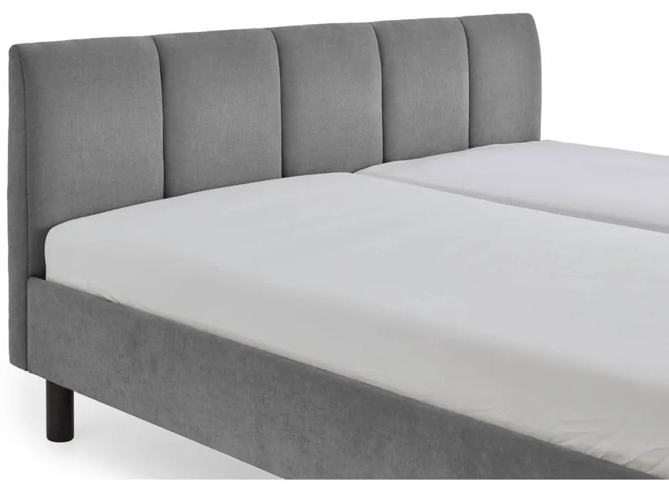Pat matrimonial gri tapițat fără somieră 180x200 cm Joker – Meise Möbel