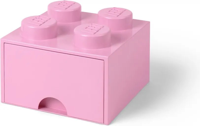 Cutie pătrată pentru depozitare LEGO®, roz deschis