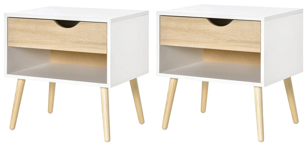 HOMCOM Noptiere Moderne cu Sertar și Raft, Design Modern și Funcțional, Ideal pentru Cameră de Dormit, Albastru | Aosom Romania