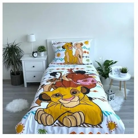 Lenjerie de pat din bumbac Jerry Fabrics Lion King Africa, 140 x 200 cm, 70 x 90 cm