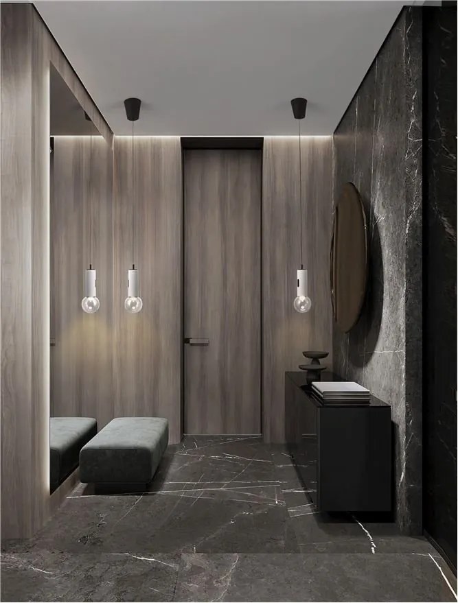 Pendul LED design minimalist CHRONOS alb