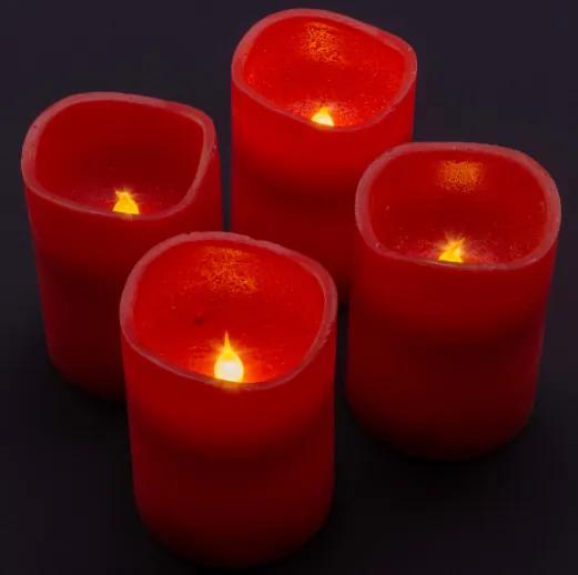 Set decorativ - 4 lumânări LED de advent, roșu