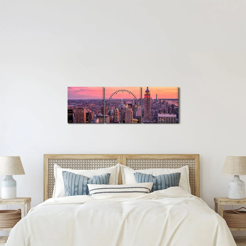 Tablou - New York (cu ceas) (90x30 cm)