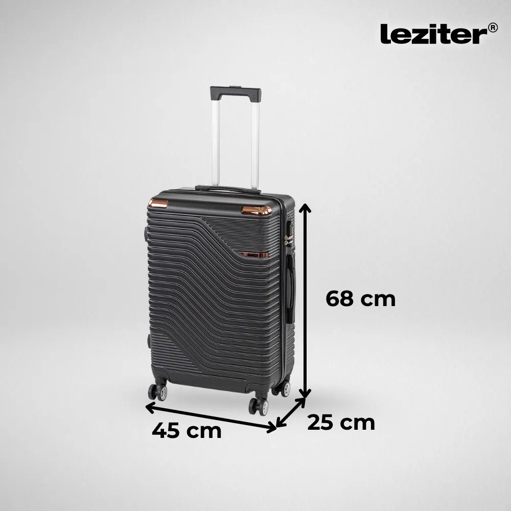 TraveLux Urban XVII gurulós bőrönd szett fekete