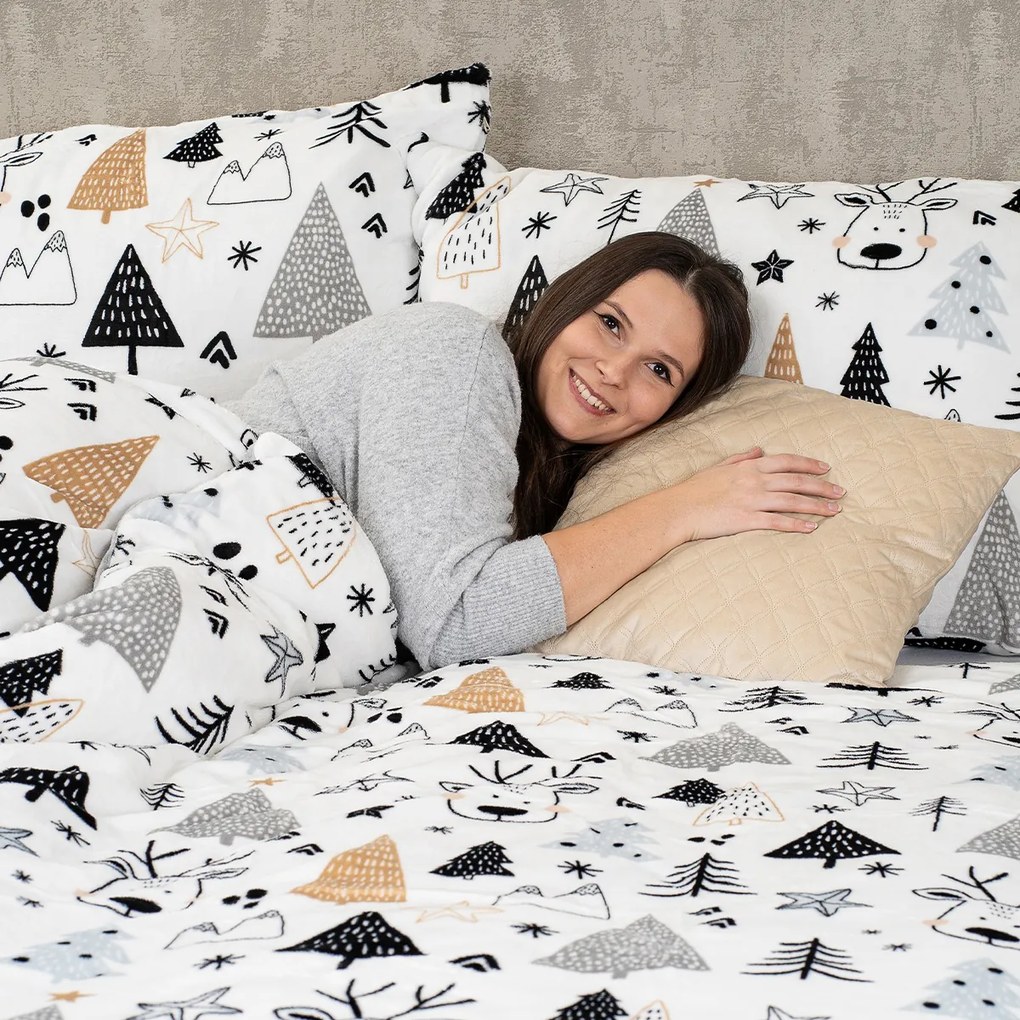 Lenjerie de pat din microflanel 4Home Nordic forest , 140 x 220 cm, 70 x 90 cm, 140 x 220 cm, 70 x 90 cm