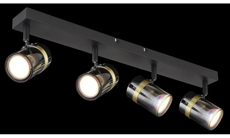 Plafoniera 4L design industrial Trabby negru