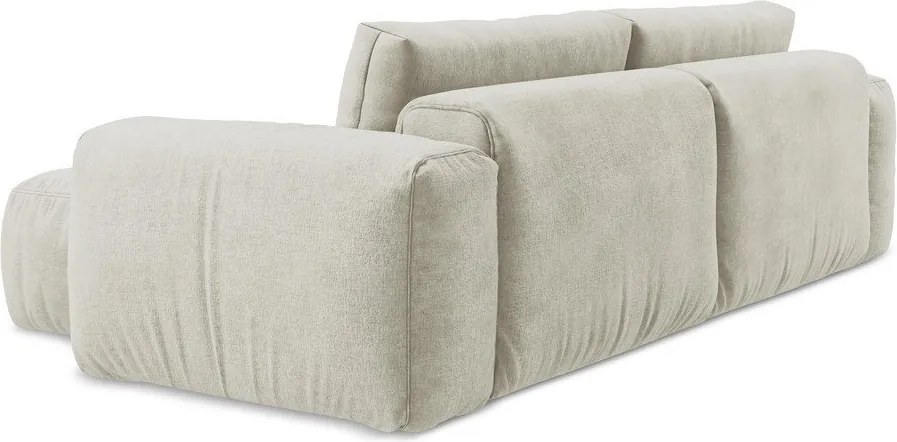 Colțar bej extensibil cu tapițerie din chenille (cu colț pe partea dreaptă/cu șezlong) Kuki – Makamii