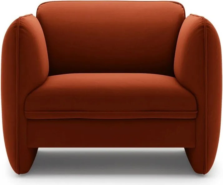 Fotoliu cărămiziu cu tapițerie din catifea Georgia – Micadoni